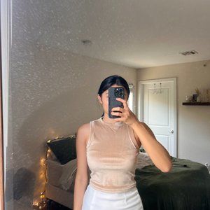 SKIMS VELOUR CREW NECK TANK